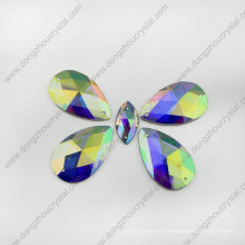 Drop Water Ab Color Crystal Stone (con dos agujeros)